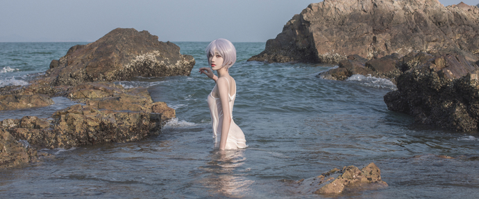 南桃Momoko-海边湿身白衣裙-8 南桃Momoko-海边湿身白衣裙
