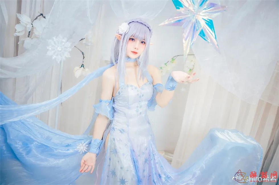 shiro希若爱蜜莉雅水晶礼服cosplay写真-6