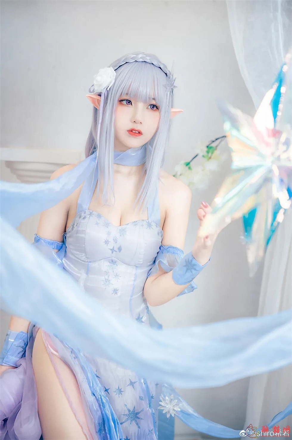 shiro希若爱蜜莉雅水晶礼服cosplay写真-2