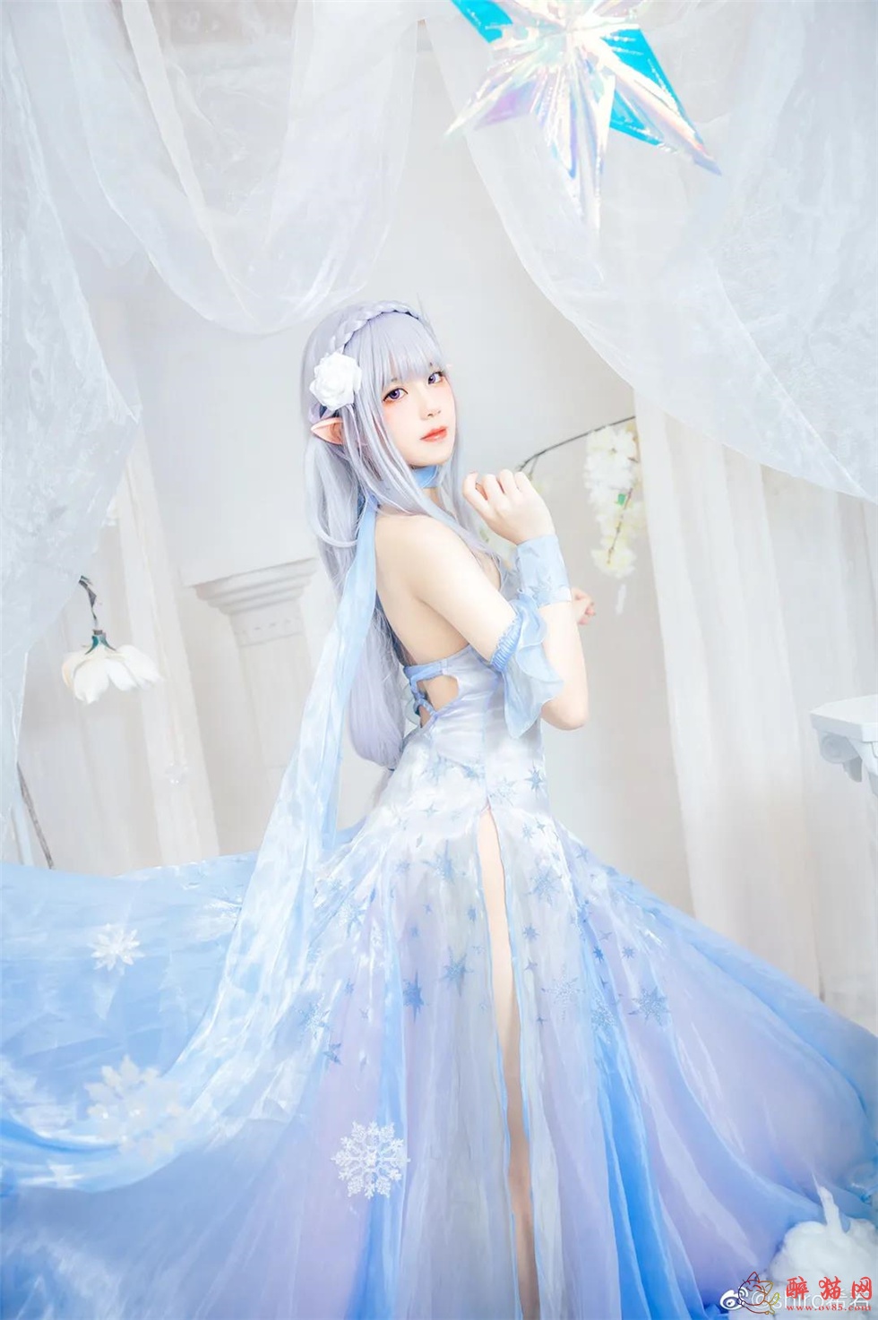 shiro希若爱蜜莉雅水晶礼服cosplay写真-3