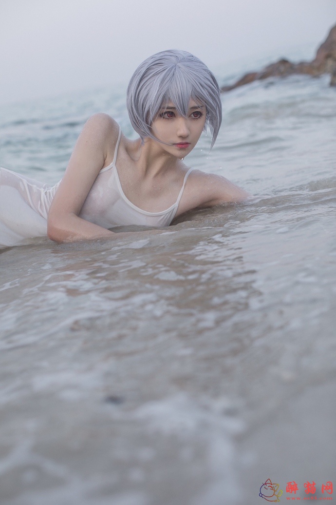 南桃Momoko-海边湿身白衣裙-5 南桃Momoko-海边湿身白衣裙