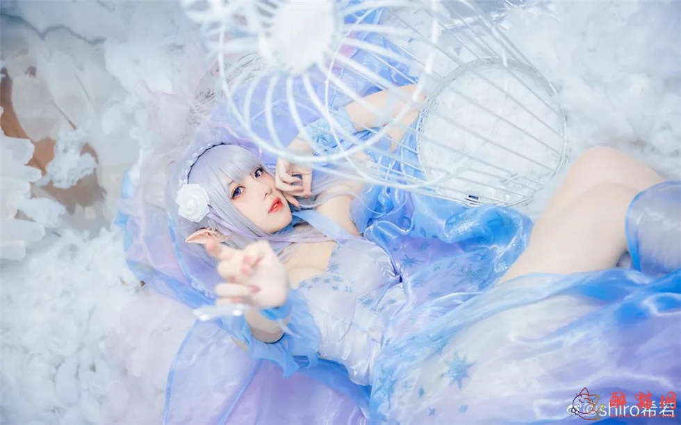 shiro希若爱蜜莉雅水晶礼服cosplay写真-10