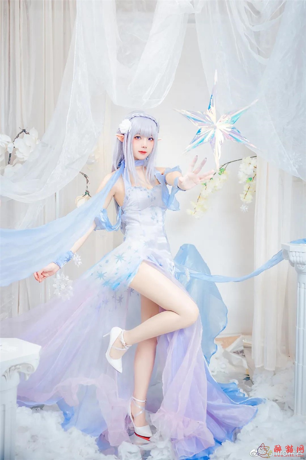 shiro希若爱蜜莉雅水晶礼服cosplay写真-8