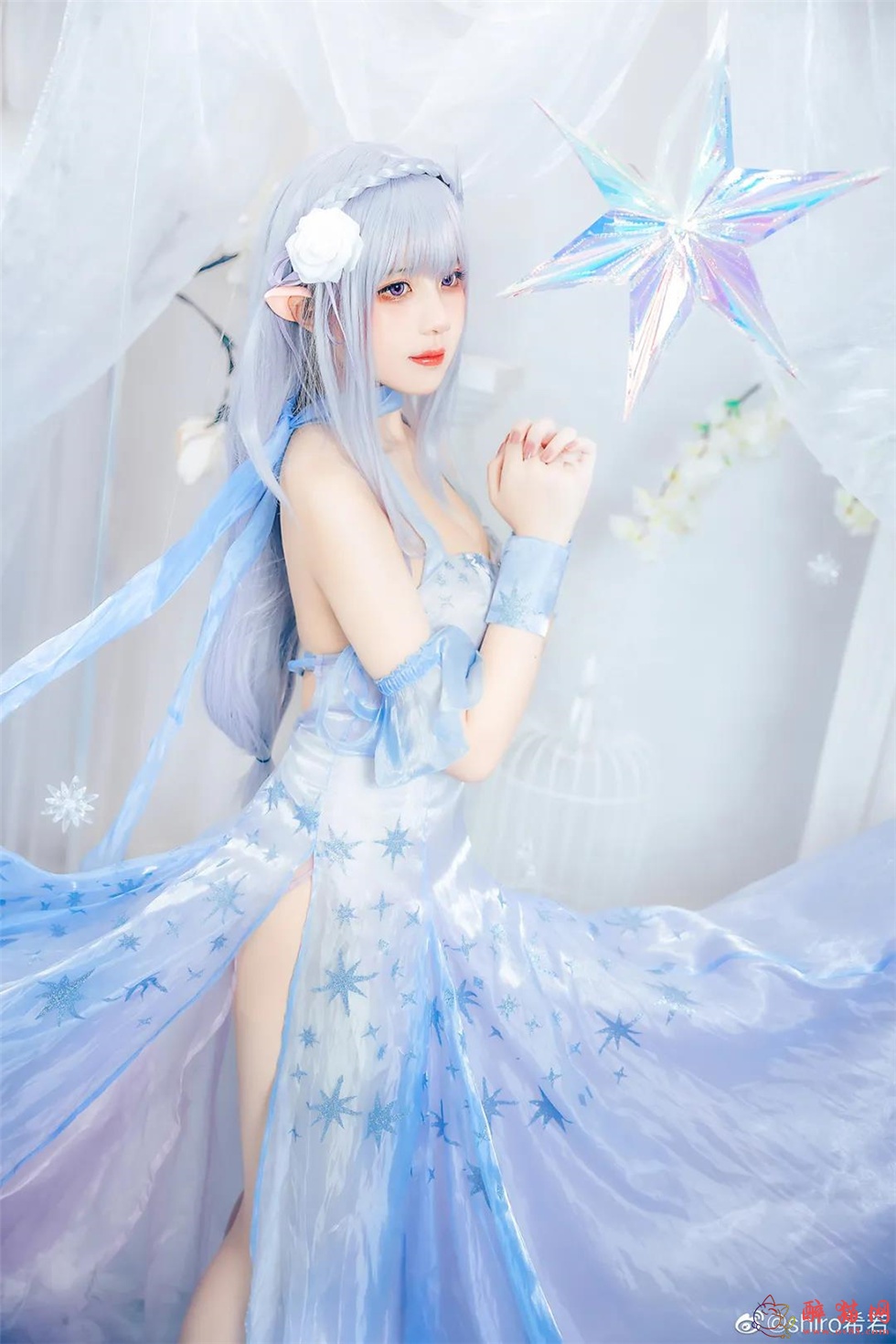 shiro希若爱蜜莉雅水晶礼服cosplay写真-4