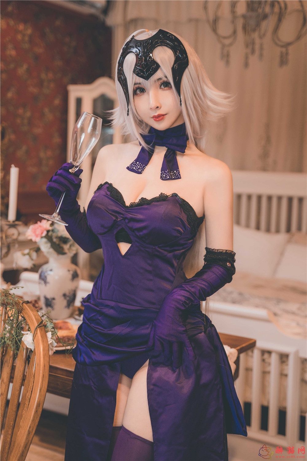 rioko凉凉子 醉贞紫色长裙cosplay写真-3