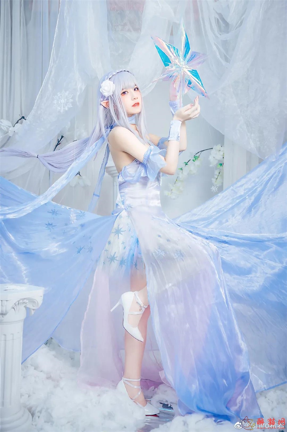 shiro希若爱蜜莉雅水晶礼服cosplay写真-9